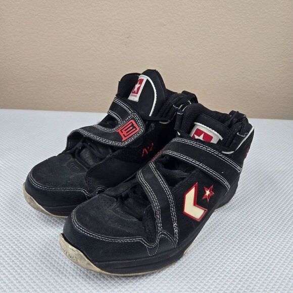 Converse Elton 76ers Player High Top Sneakers Mens Size 9 Black Red - Picture 4 of 11